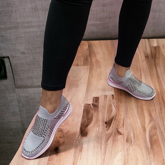 Women's Comfortable Bling Fashion Shoes/Women's Mesh Walking Shoes - Picture 9 of 10